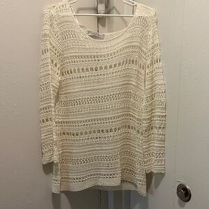 Chic Cream Crochet Sweater